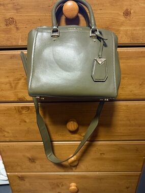 Michael Kors Olive Leather Top-Handle Satchel